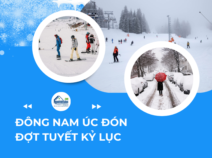 Đông Nam Úc đón đợt tuyết rơi dày nhất tháng 7 trong nhiều năm